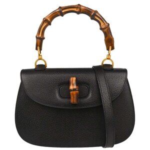 Gucci Black Bamboo 2way Handbag